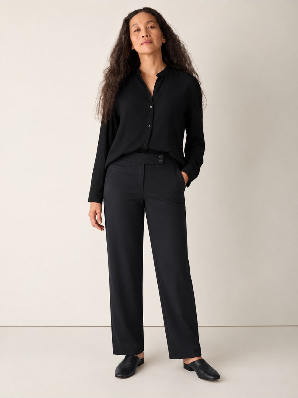 Eileen Fisher Black Stretch Ponte Pants XS 115